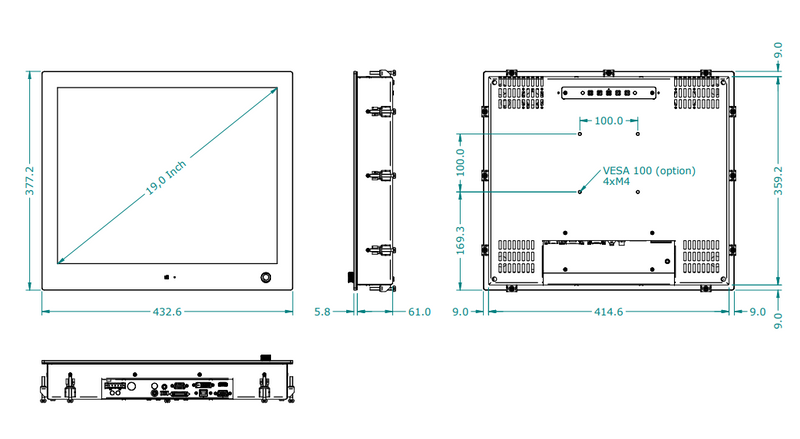 Seatronx Wide Dimming Range Monitor PHT-19 - 19 Interior Touch DC