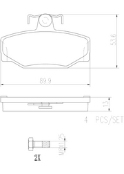 Brembo Premium Low-Met OE Equivalent Pad Brake Pad P86009N - Disc Set