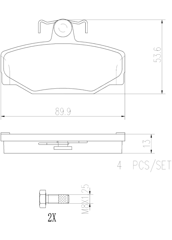 Brembo Premium Low-Met OE Equivalent Pad Brake Pad P86009N - Disc Set