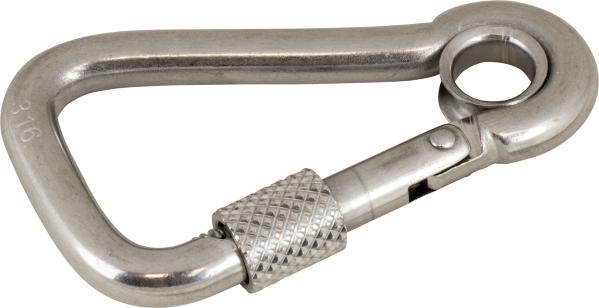 SEA DOG No Supplier Warranty Carabiner 150128 - SS Locking Asym Snap EYE 4-3