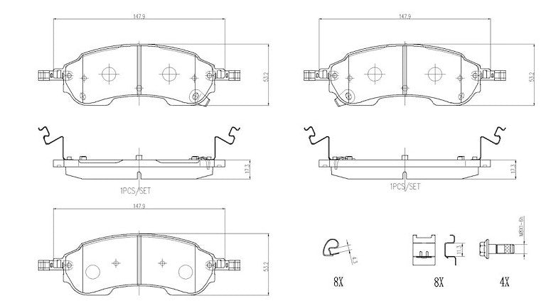 Brembo Premium Low-Met OE Equivalent Pad Brake Pad P24254