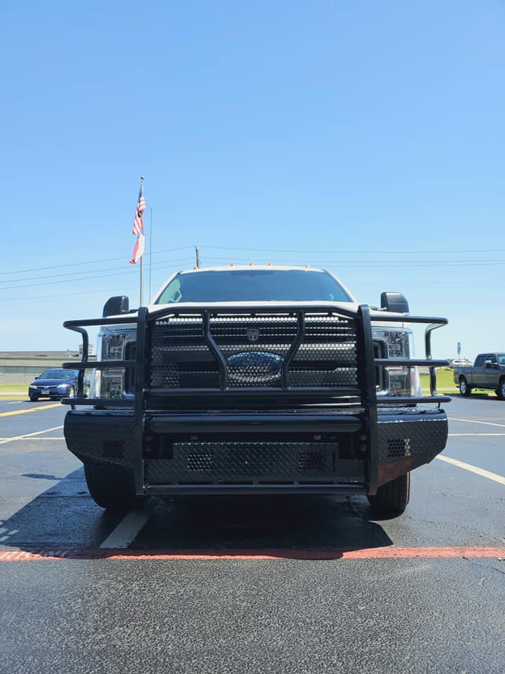 Cattleman Two Vertical Center Protection Bars Bumper 2367PW - Front Replacement Winch