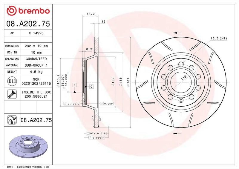 Brembo 08A20275C02