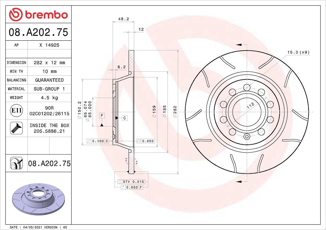 Brembo 08A20275C02