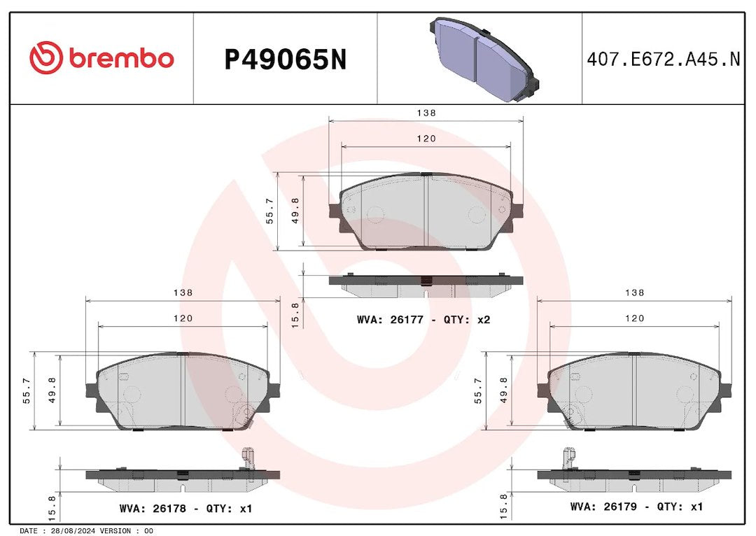 Brembo P49065N Brake Pad