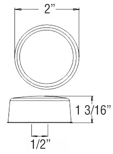 Optronics Housing Material Polycarbonate Side Marker Light - LED MCL50RB - Red Miroflex Rnd Diode