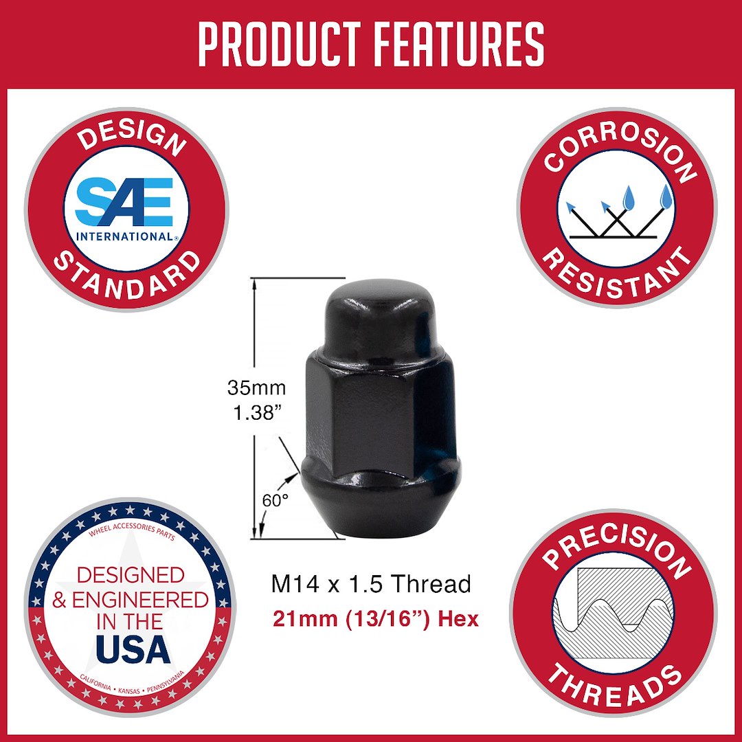 Revolution 561148Black Lug Nut 561148BLK