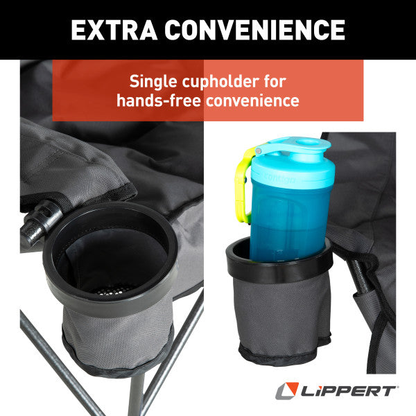 Lippert Comp Lightweight And Easy To Transport Camping Chair 2024043334 - Dark Gray Heated Camp