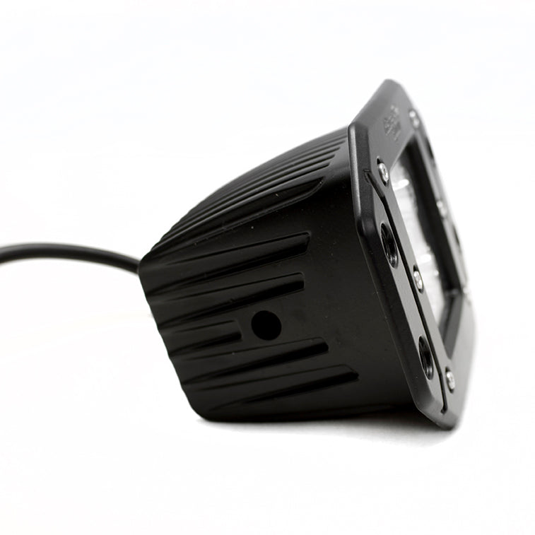 Racesport LT RoHS Compliant Driving/ Fog Light RS-18W6LED-FM - Black Shell Flush Mountable 18WAT