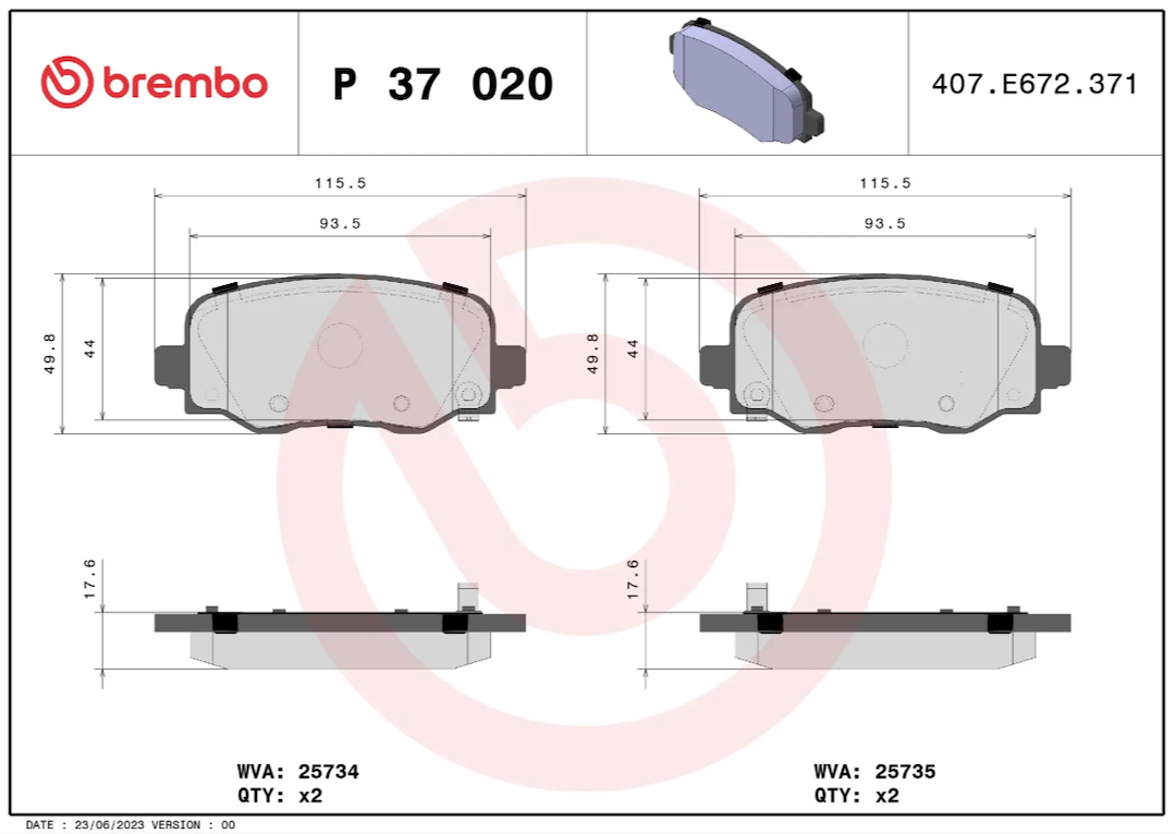 Brembo P37020 Brake Pad