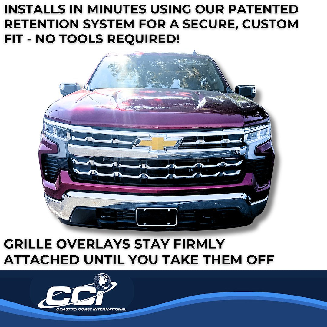 Coast2Coast Limited Lifetime Warranty Grille Insert GI188 - Chrome GI 22-25 Silverado 1500 PC