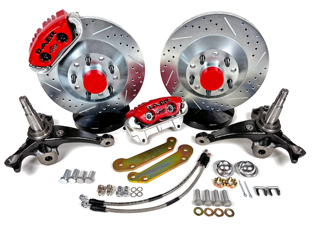 Baer Brakes Stainless Braided Brake Hoses Brake Conversion Kit 4301656R - Red 13 Clsc Sys Frt 78-88