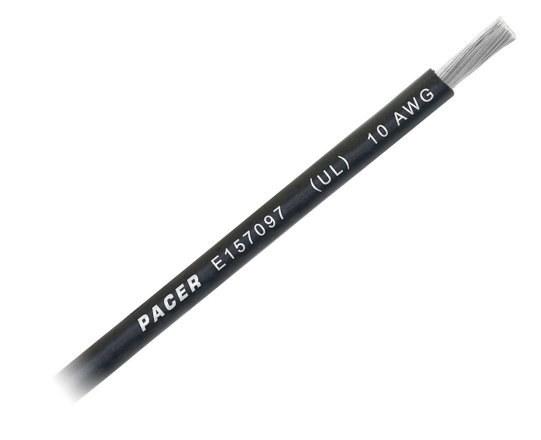 Pacer No Supplier Warranty Primary Wire WUL10BK-100 - 10 Awg UL BK TC 100FT RL
