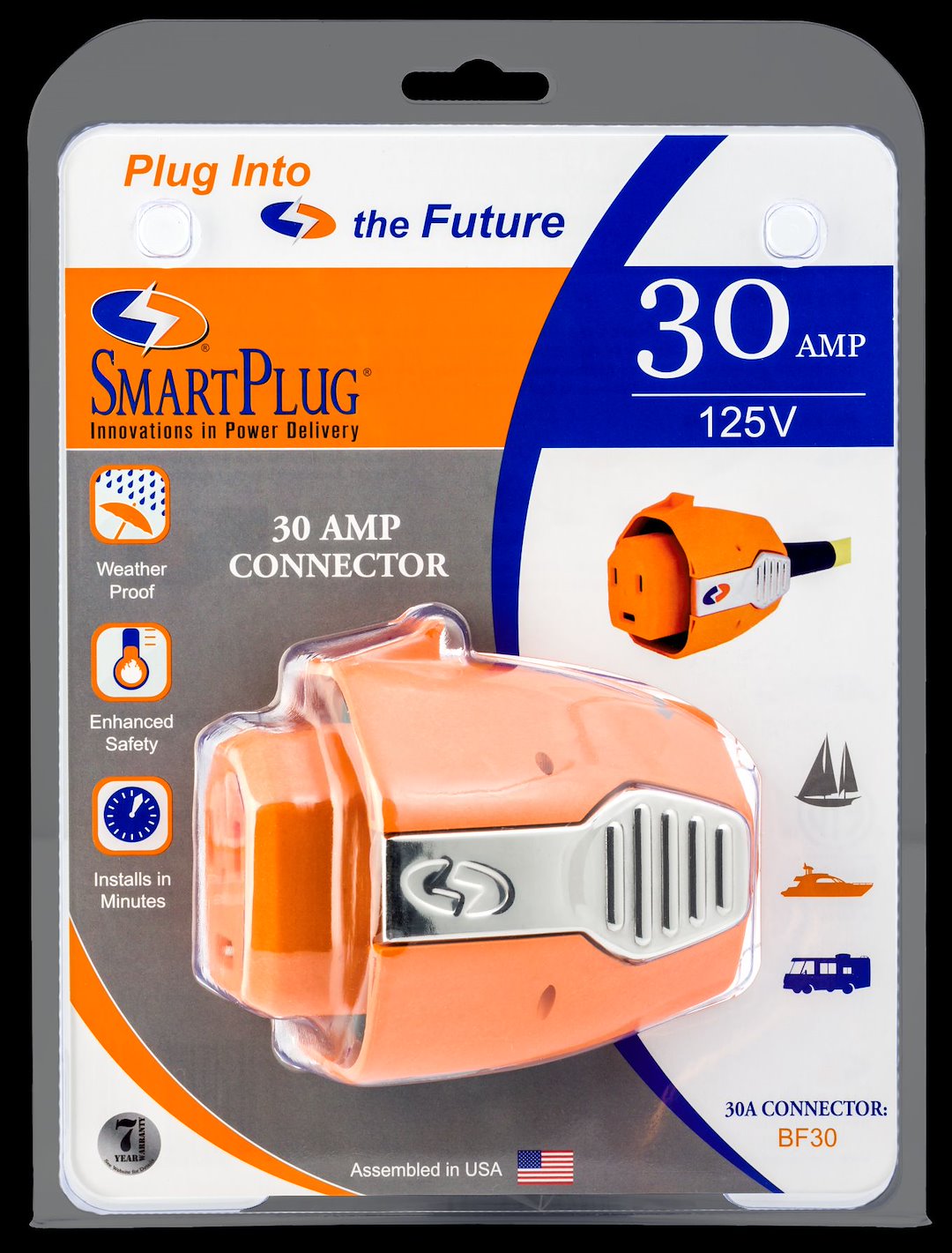 Smart Plug Multi-Point Locking System Power Cord Plug End BF30 - 30 Amp Female Connector