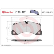 Brembo Premium Low-Met OE Equivalent Pad Brake Pad P65017 - Disc Set