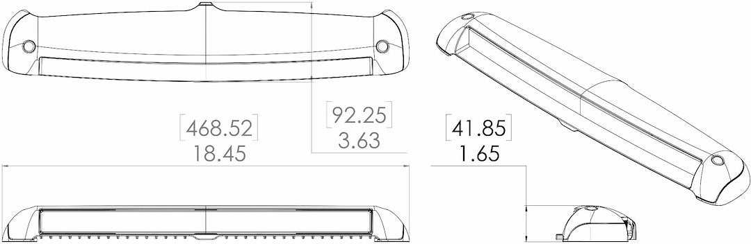 Lumitec Power Line Instruction Enabled Light Bar 101586 - Rzr 18 Flush Mount Flood