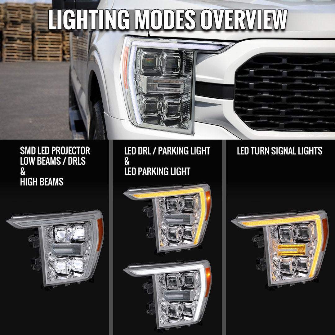 Spec-D Tunin 2LHE-F15021H-SQ-RS Headlight Assembly - White