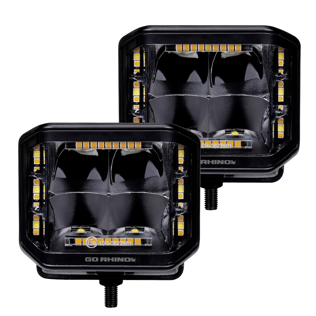 GO Rhino Stem Mount Installation Driving/ Fog Light 750700322SCS - Black Out Combo Series Lights Pai