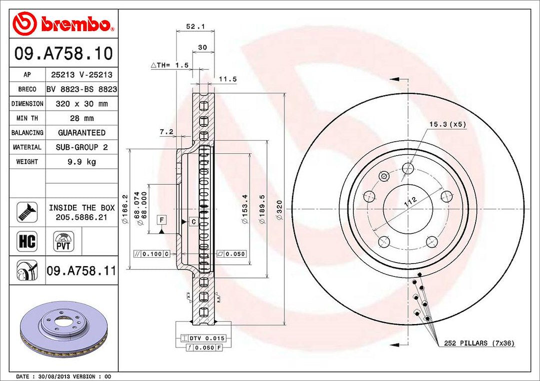 Brembo Components Not Hazardous To Health Brake Rotor 09A75811C02 - Disc