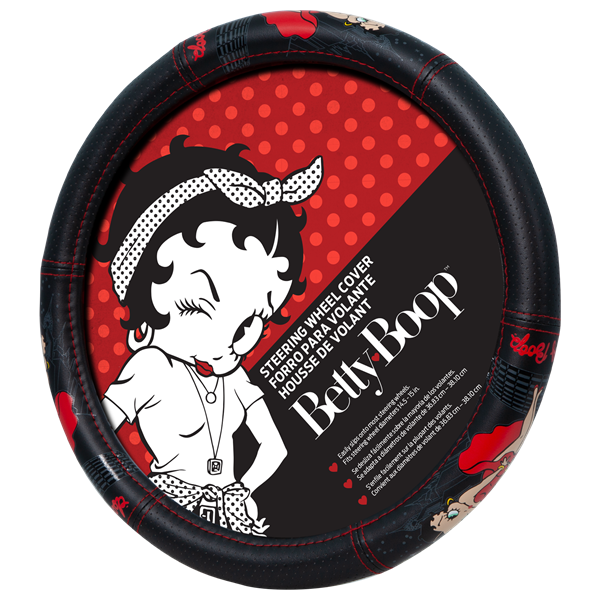 Plasticolor Comfortable Leather-Like Feel Steering Wheel Cover 006783R01 - Betty Boop Skyline Speed Grip Swc