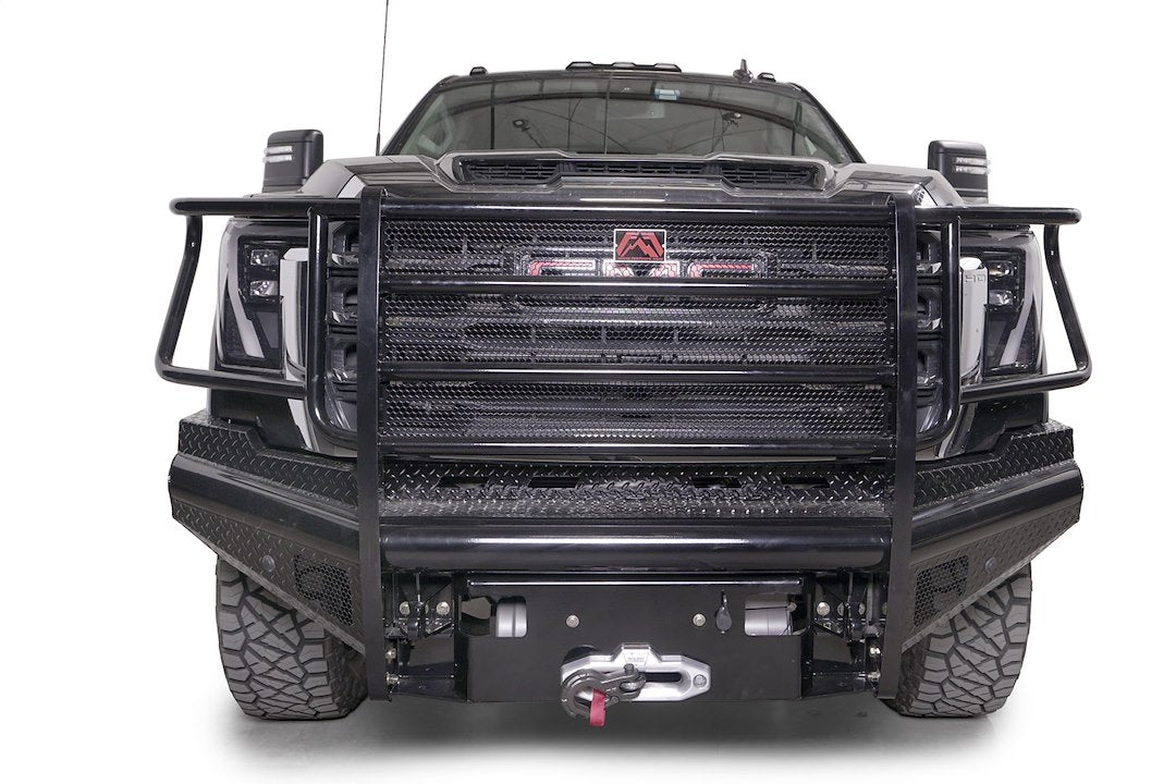 FAB Fours Accepts Factory Fog Lights Bumper GM24-S6260-1 - Black 2024 Gmc HD Steel Sensor Fron