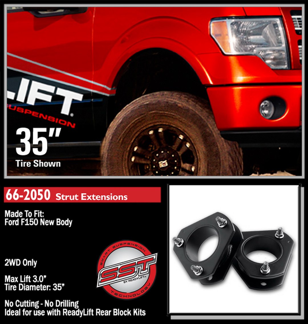 Readylift Guaranteed Toughest Finish Leveling Kit Suspension 66-2050 - Lvl KT F150 4W 05-08