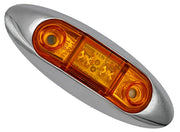 RV Designer Meets DOT Lighting Requirements Trailer Light L931 - Chrome Amber Oblong Bezel Led MA