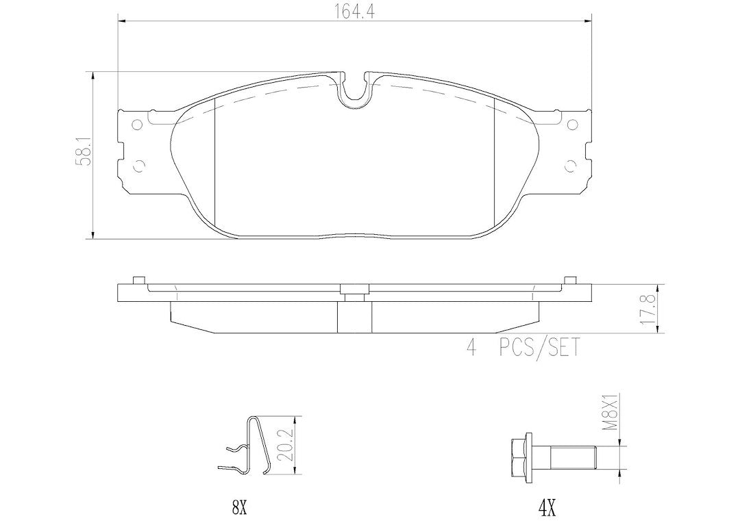 Brembo Premium Low-Met OE Equivalent Pad Brake Pad P36021N - Disc Set