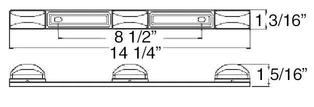 Optronics Limited Lifetime Warranty Light Bar MCL97RK - Red Led 3PC ID Lite Steel