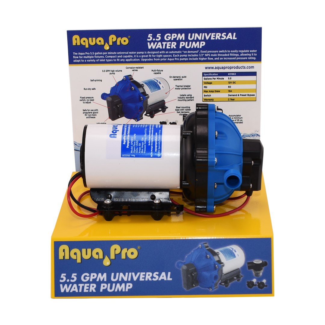 Aqua PRO No Supplier Warranty Point Of Purchase Display 55Gpumpdsp - 5.5 Gpm Pump