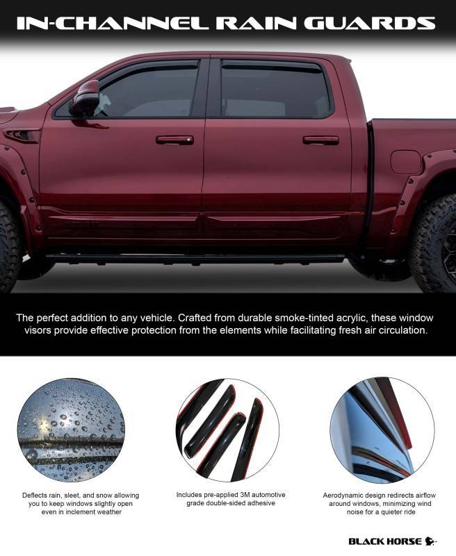 Black Horse Limited Lifetime Warranty Rainguard 1494109IN - Rain Guard IN-Channel 4PC