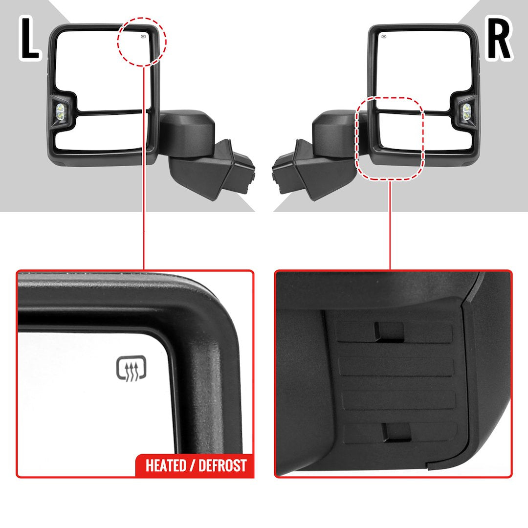 Spec-D Tunin Brand New In Original Box Exterior Towing Mirror RMX-SIV1915G3GHP-FS - Mirror 1500 Power Heated Mat