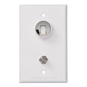 Winegard TG-7341 Mounts flush in standard electrical box - White Outlet 12V 75 Ohm