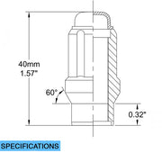 Revolution One Piece Solid Design Lug Nut 671173 - SPLN-ET CAR-M14