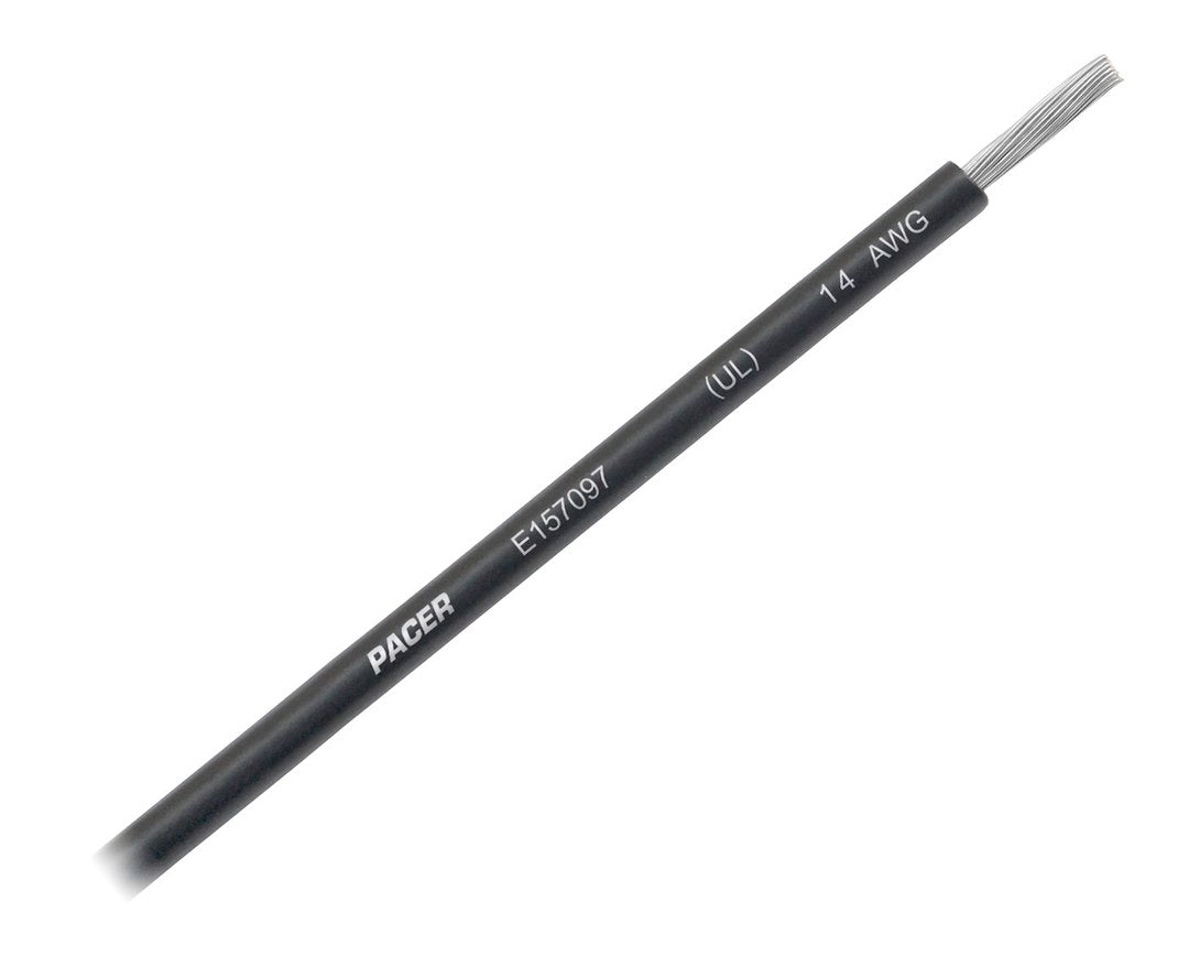 Pacer No Supplier Warranty Primary Wire WUL14BK-100 - 14 Awg UL BK TC 100FT RL