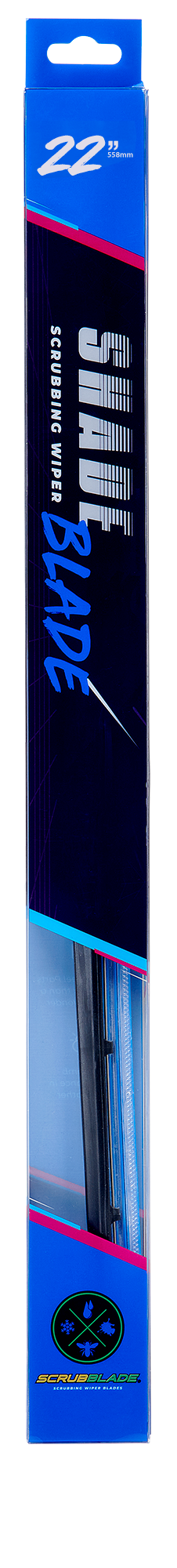 Scrubblade Ensure Quiet Operation Windshield Wiper Blade CBB2200 - Blue 22 Silicone Shadeblade Wpr Bld