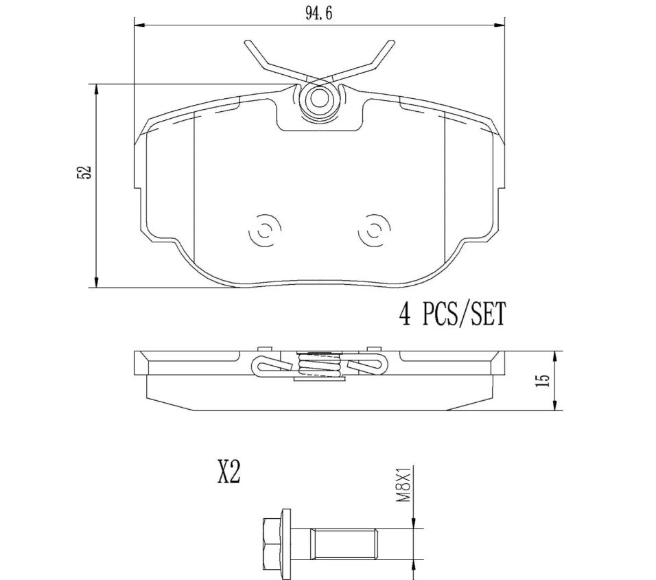 Brembo Premium Low-Met OE Equivalent Pad Brake Pad P44009N - Disc Set