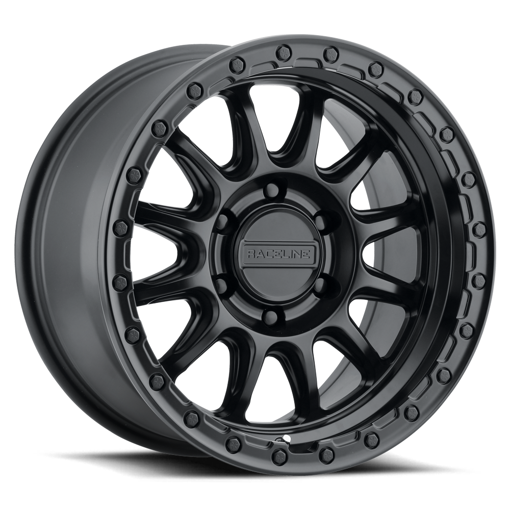 Raceline Simulated Beadlock Lip Wheel 960B-78560+35 - Black Alpha Satin 17X8.5 6X139.7