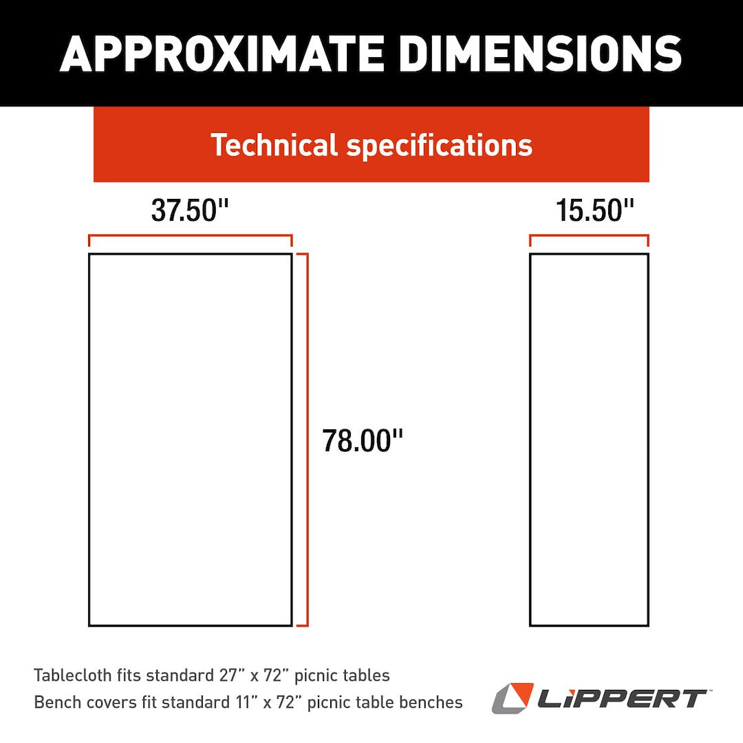 Lippert Comp Waterproof And Stain Resistant Tablecloth 2023051696 - Elastic Vinyl WI