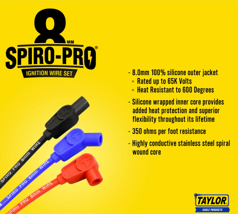 Taylor Cable 76046 Spark Plug Wire Set - Black