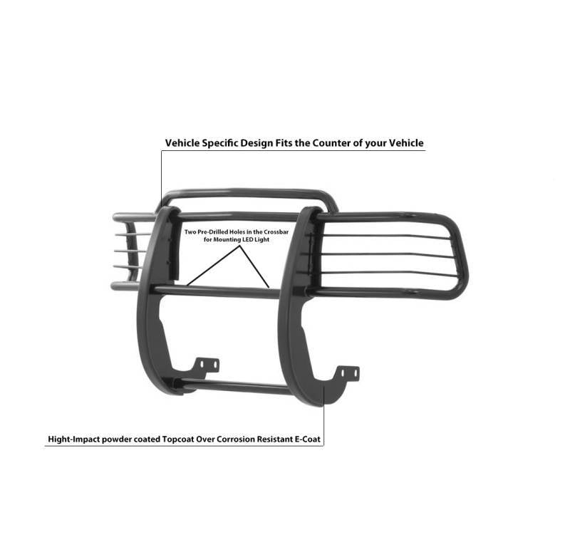 Black Horse No Drill Mounting Grille Guard 17T80202MA - 1996-1998 Toyota 4Runner Gua