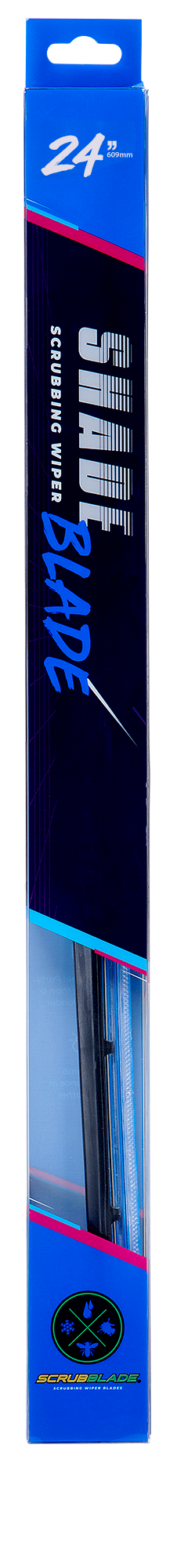 Scrubblade Ensure Quiet Operation Windshield Wiper Blade CBB2400 - Blue 24 Silicone Shadeblade Wpr Bld