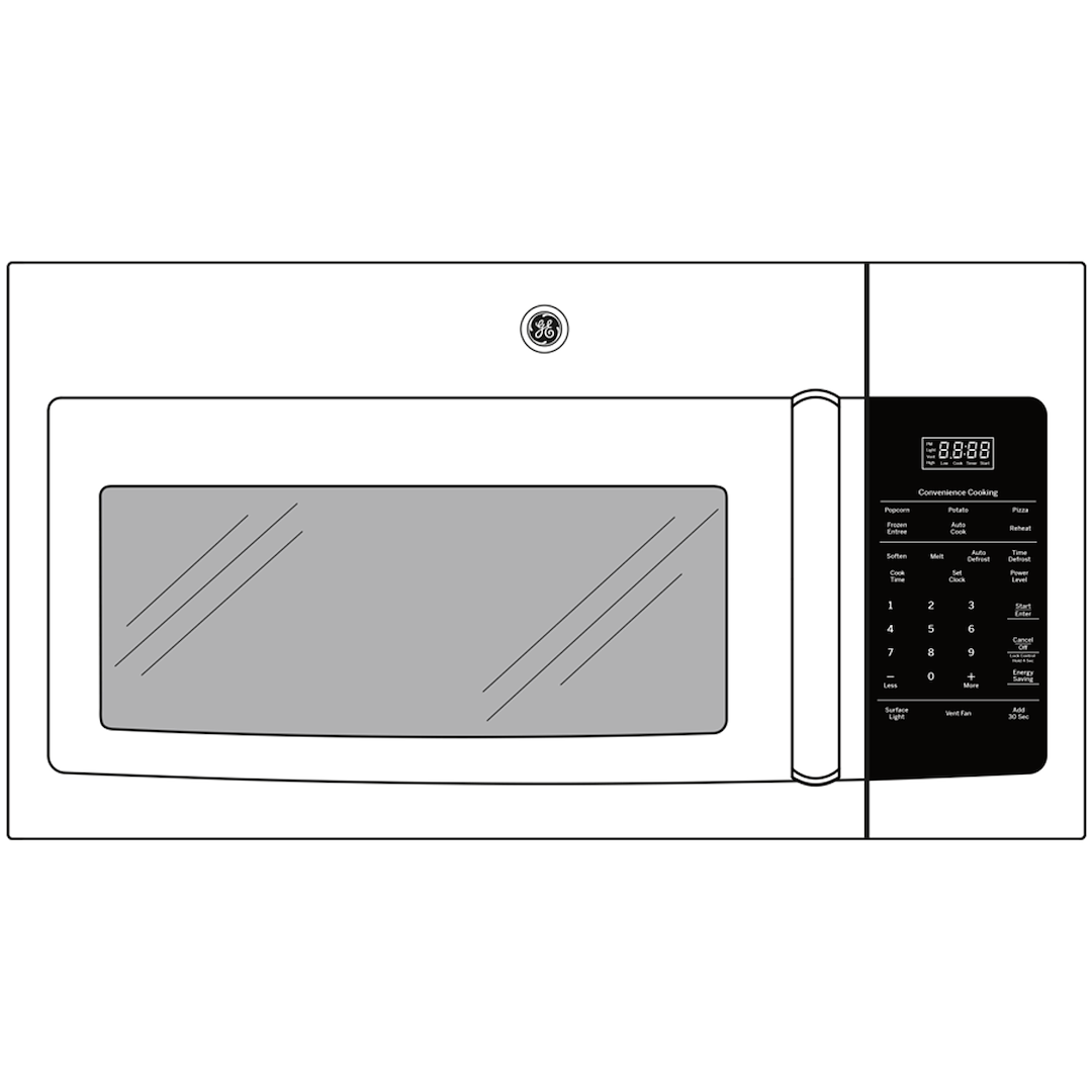GE Appliance Two Speed Ventilation Microwave Oven JNM3184DPBB - 1.8 CU. FT. Over-THE-Range Micr