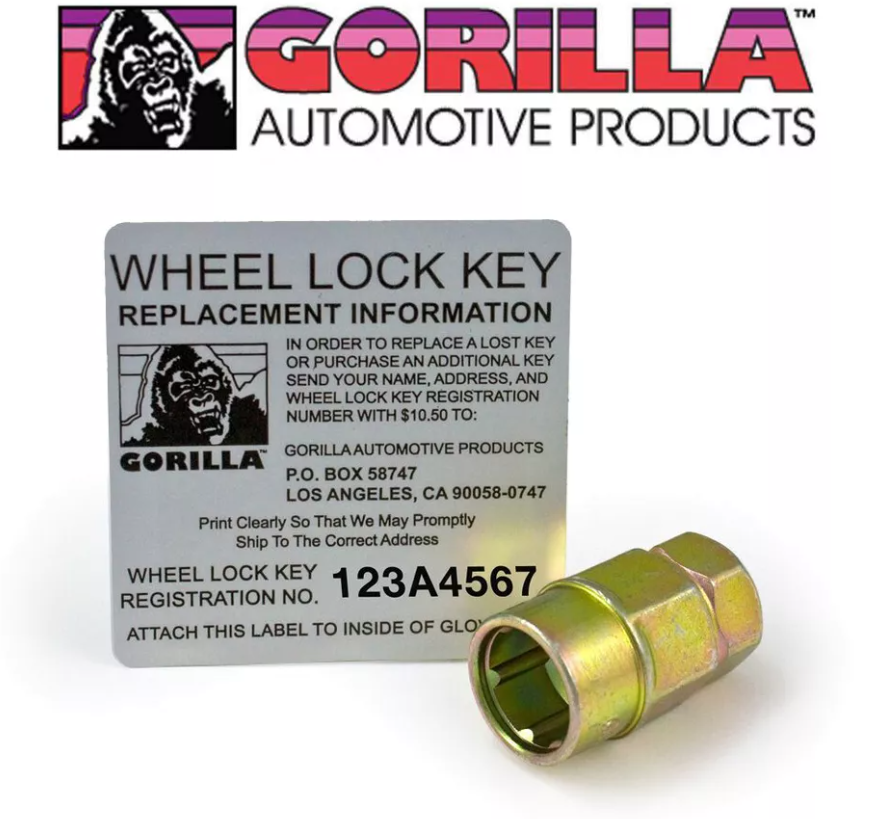 Gorilla Designed For Unsurpassed Security Wheel Lock 61631BC - Black Guard Acorn 12MM