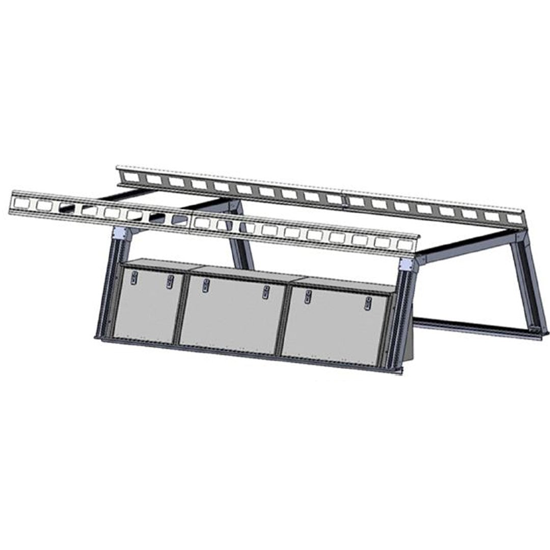 Black Horse No Drilling Required Ladder Rack CSFRHD8BTX1 - Base K2 Over Cab Tool Box