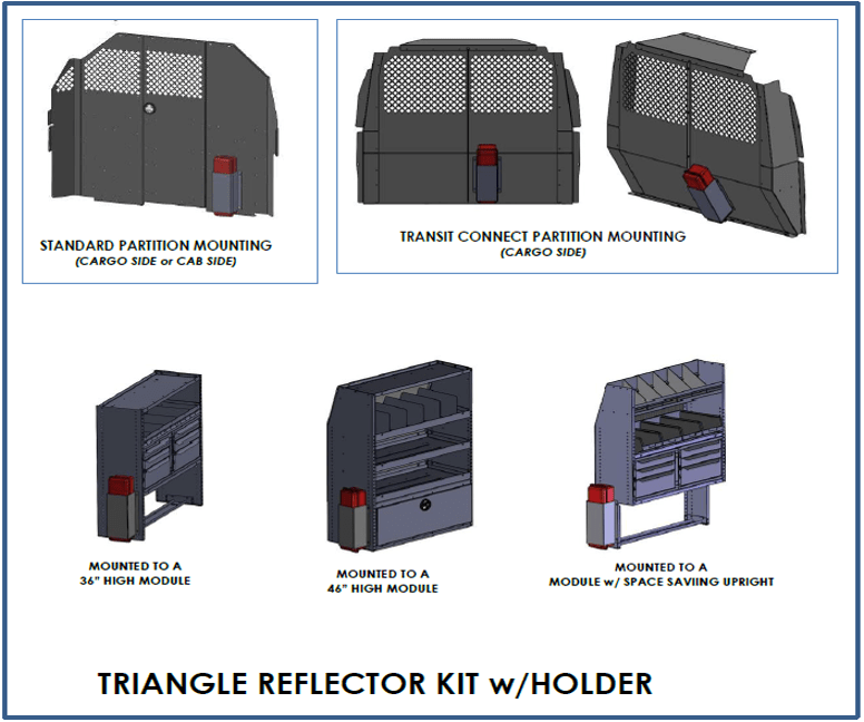 Masterack Quick And Easy Install Emergency Reflector Kit Holder 027512KP - Triangle
