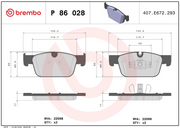 Brembo Premium Low-Met OE Equivalent Pad Brake Pad P86028
