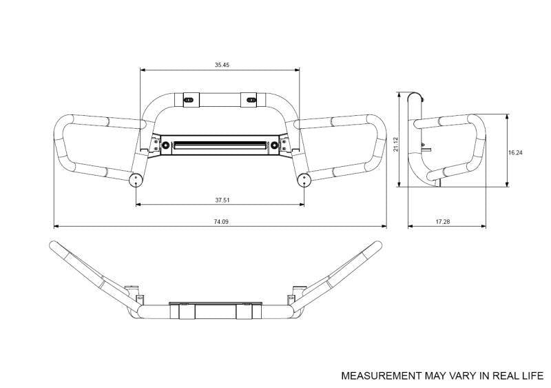 Black Horse Patent Approved Bull Bar BFRN10 - Beacon Front Runner 2005 Nissan