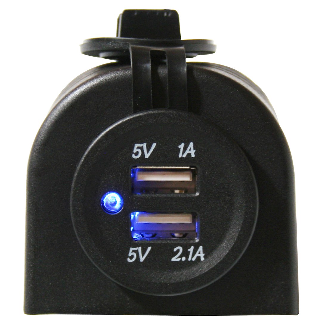 Bulldog Winc Water-Tight Cap With Tether USB Outlet 20287 - Power Socket Dual 5V 1A