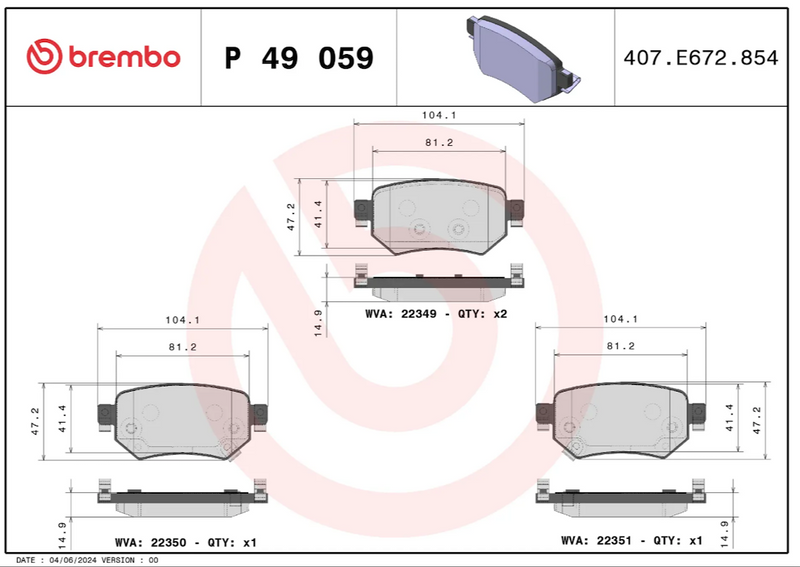 Brembo P49059 Brake Pad
